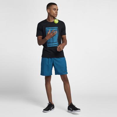 Nike Mens Court Graphic T-Shirt - Black/Neo Turquoise - main image