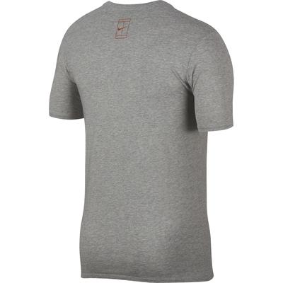 Nike Mens Court Graphic T-Shirt - Dark Grey Heather/Vintage Coral - main image
