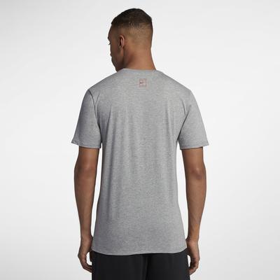 Nike Mens Court Graphic T-Shirt - Dark Grey Heather/Vintage Coral - main image