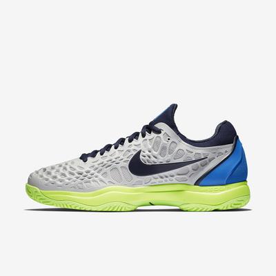 Nike Mens Zoom Cage 3 Tennis Shoes - Vast Grey/Signal Blue/Volt Glow/Blackened Blue - main image