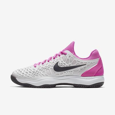 Nike Mens Zoom Cage 3 Tennis Shoes - Platinum Tint/Laser Fuchsia/Thunder Grey - main image
