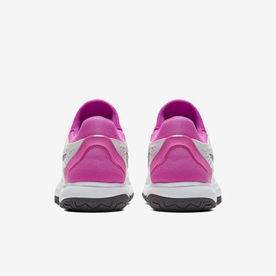 Nike Mens Zoom Cage 3 Tennis Shoes - Platinum Tint/Laser Fuchsia/Thunder Grey