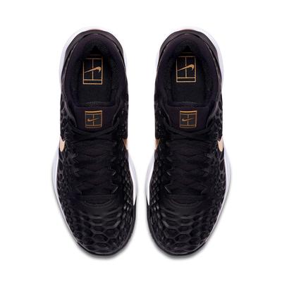 Nike Mens Zoom Cage 3 Tennis Shoes - Black/Metallic Gold - Tennisnuts.com