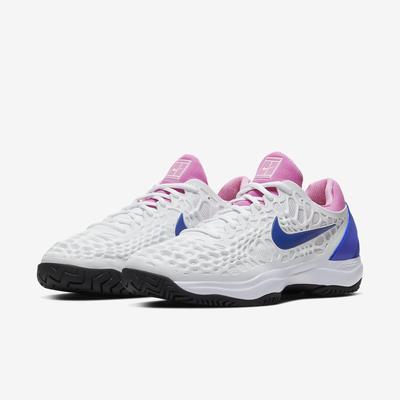 Nike Mens Zoom Cage 3 Tennis Shoes - White/Rose/Blue - main image