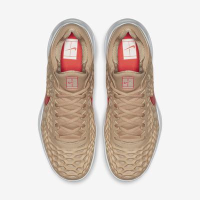 Nike Mens Zoom Cage 3 Tennis Shoes - Bio Beige/Bright Crimson - main image