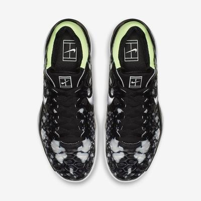 Nike Mens Zoom Cage 3 Premium Tennis Shoes - Black/Volt/White