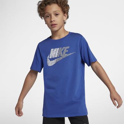 Nike Boys Sportswear Half Futura Tee - Game Royal/White - Tennisnuts.com