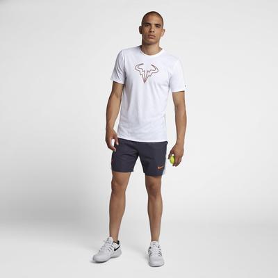 Nike Mens Dry Rafa T-Shirt - White/Habanero Red - main image