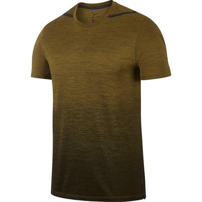 Nike Mens Short Sleeve Training Top - Olive Flak/Black/Hyper Cobalt - main image
