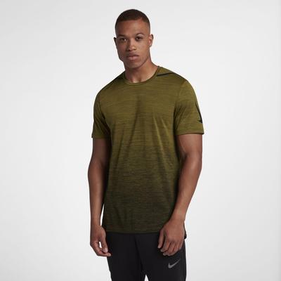 Nike Mens Short Sleeve Training Top - Olive Flak/Black/Hyper Cobalt - main image