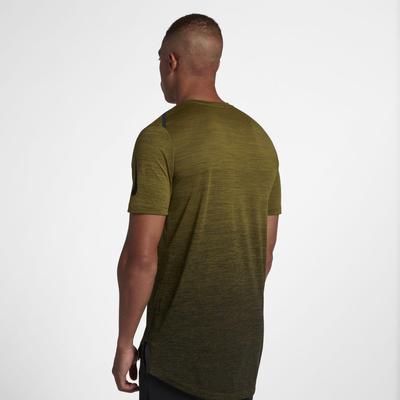 Nike Mens Short Sleeve Training Top - Olive Flak/Black/Hyper Cobalt - main image