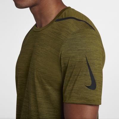 Nike Mens Short Sleeve Training Top - Olive Flak/Black/Hyper Cobalt - main image