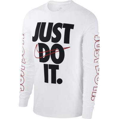 Nike Mens NSW Long Sleeve Top - White/Red