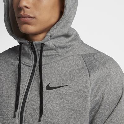 Nike Mens Therma Full Zip Hoodie - Dark Grey/Black - Tennisnuts.com