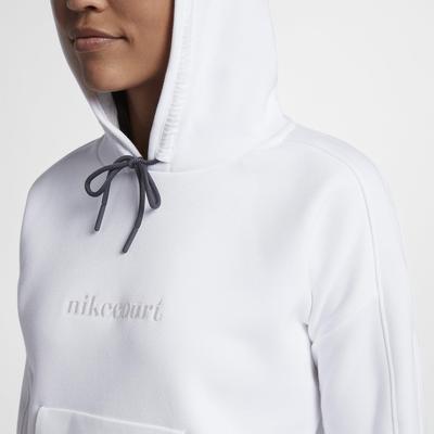 Nike Womens Pullover Tennis Hoodie - White/Black