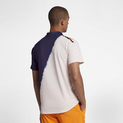 Nike Mens Advantage Tennis Polo - Blackened Blue/Orange Peel - main image