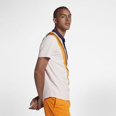Nike Mens Advantage Tennis Polo - Blackened Blue/Orange Peel - main image