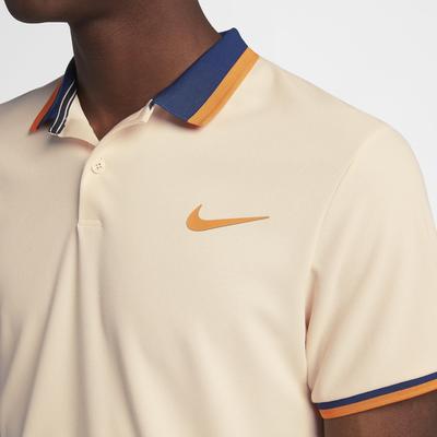 Nike Mens Advantage Tennis Polo - Guava Ice/Blue Void/Orange Peel - main image