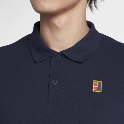 Nike Mens Heritage Tennis Polo - Obsidian - main image