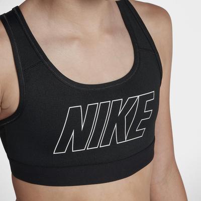 Nike Girls Pro Classic Graphic Sports Bra - Black/White - main image