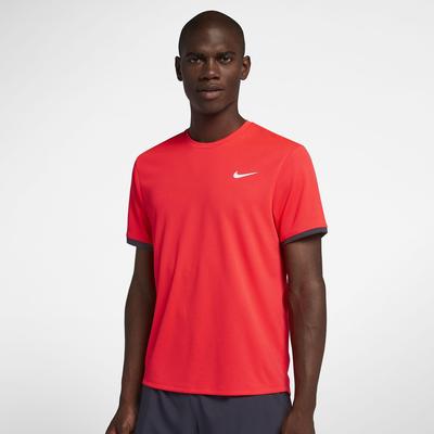 Nike Mens Court Dry Short Sleeve Top - Red