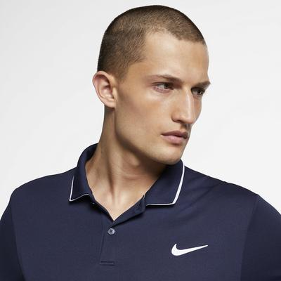 Nike Mens Dri-FIT Tennis Polo - Obsidian/White - main image