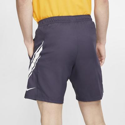 Nike Mens Dri-FIT 9 Inch Tennis Shorts - Gridiron/White - Tennisnuts.com