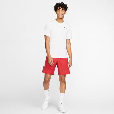 Nike Mens Dri-FIT 9 Inch Tennis Shorts - Gym Red/White - main image