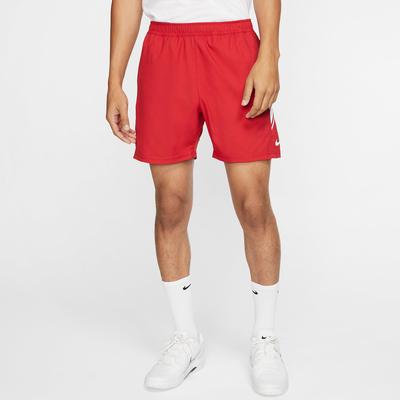 Nike Mens Dri-FIT 7 Inch Tennis Shorts - Gym Red/White - main image