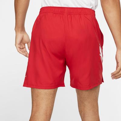 Nike Mens Dri-FIT 7 Inch Tennis Shorts - Gym Red/White