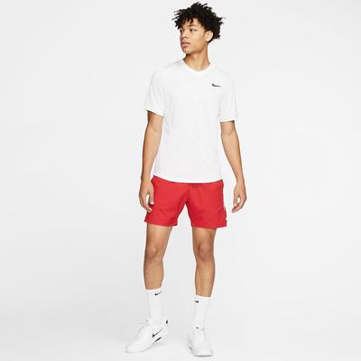 Nike Mens Dri-FIT 7 Inch Tennis Shorts - Gym Red/White - main image