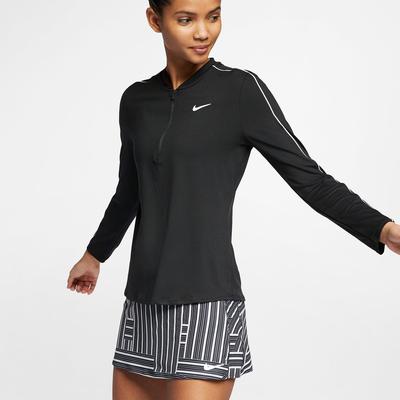 Nike Womens Dry 1/2 Zip Longsleeve Tennis Top - Black - main image