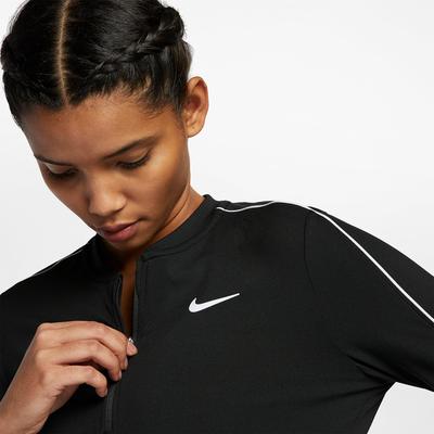 Nike Womens Dry 1/2 Zip Longsleeve Tennis Top - Black - main image