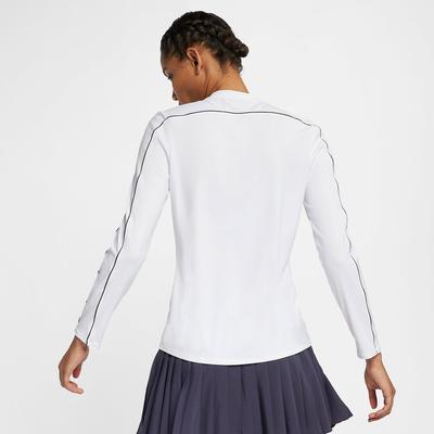 Nike Womens Dry 1/2 Zip Longsleeve Tennis Top - White - main image