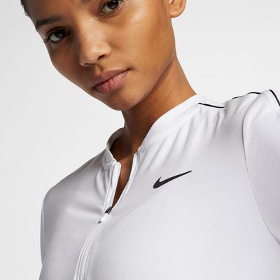 Nike Womens Dry 1/2 Zip Longsleeve Tennis Top - White - main image