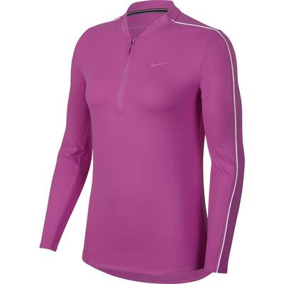 tennis nike womens fuchsia longsleeve zip active dry tennisnuts