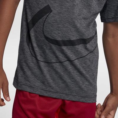 Nike Boys Dri-FIT Breathe Short Sleeve Training Top - Black/Cool Grey - main image