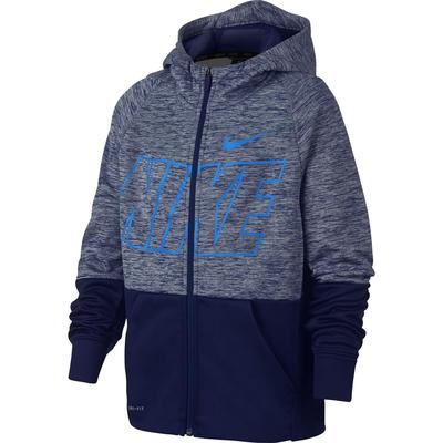 Nike Boys Dri-FIT Therma Full-Zip Training Hoodie - Blue Void/Blue Hero
