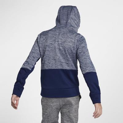 Nike Boys Dri-FIT Therma Full-Zip Training Hoodie - Blue Void/Blue Hero - main image