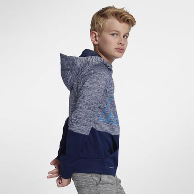 Nike Boys Dri-FIT Therma Full-Zip Training Hoodie - Blue Void/Blue Hero - main image