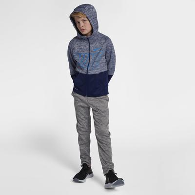 Nike Boys Dri-FIT Therma Full-Zip Training Hoodie - Blue Void/Blue Hero - main image