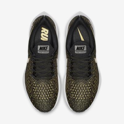 Nike Womens Air Zoom Pegasus 35 Running Shoes - Black/Gold - main image
