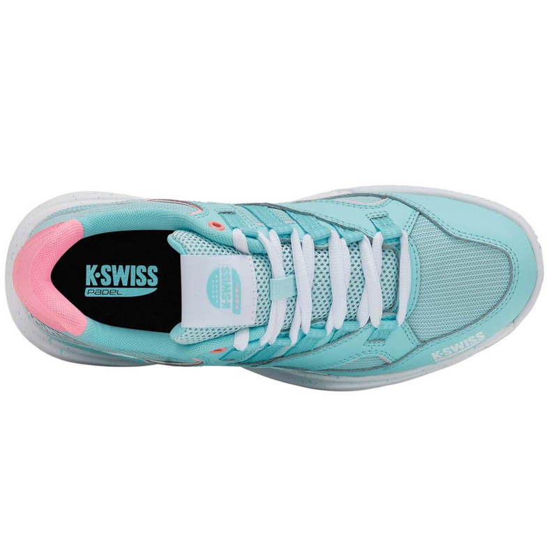K-Swiss Women Tura Team Padel Shoes - Soft Neon Blue/White/Blue Glow - main image