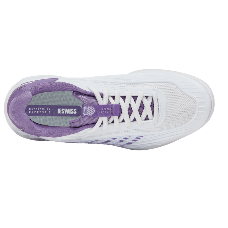 K-Swiss Womens Hypercourt Express 3 Tennis Shoes - White/ Purple Haze/ Lunar Rock - main image