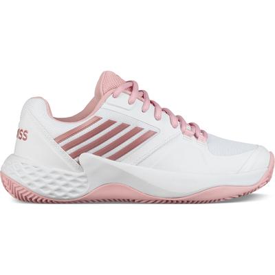 K-Swiss Womens Aero Court HB Tennis Shoes - White/Coral Blue/Metallic Rose - main image