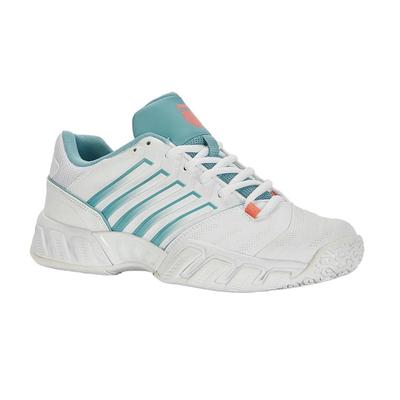 K-Swiss Womens Bigshot Light 4 Omni Tennis Shoes - White/Nile Blue