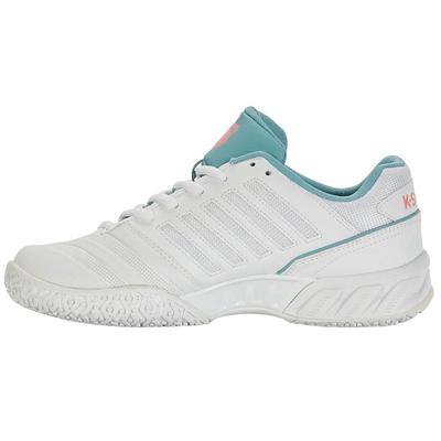 K-Swiss Womens Bigshot Light 4 Omni Tennis Shoes - White/Nile Blue