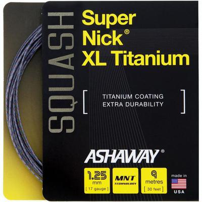 Ashaway Supernick XL Titanium Squash String Set - Silver/Red/Blue