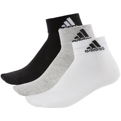 Adidas Performance Ankle Socks (3 Pairs) - White/Black/Grey - main image