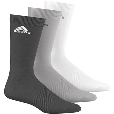 Adidas 3PP Performance Crew Socks - White/Black/Grey - Tennisnuts.com